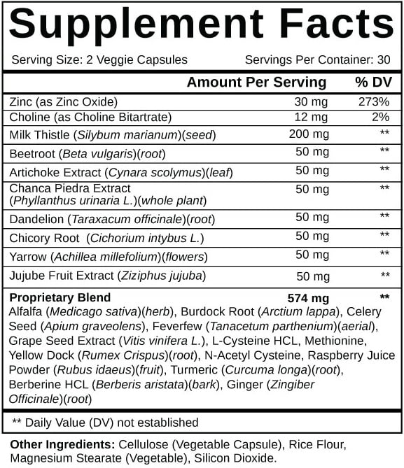 Liver Support Plus Supplement Facts