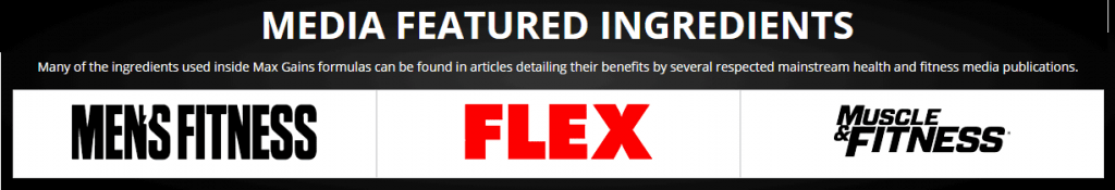 Max Gains Media Featured Ingredients