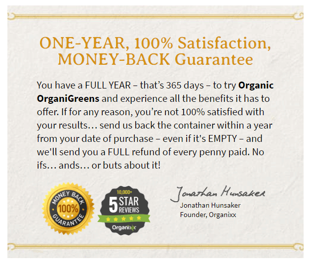 Organigreens 100% Satisfaction