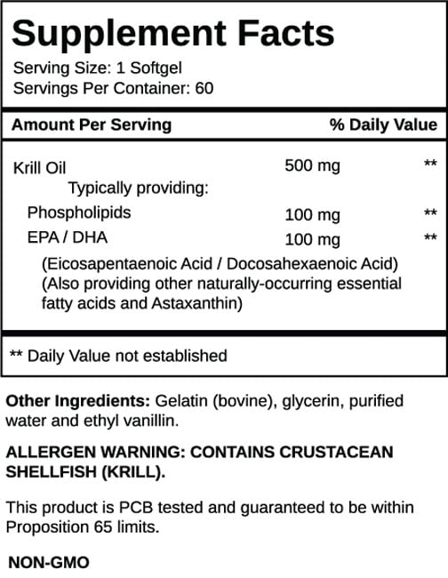 Vitapost Krill Oil Plus Supplement Facts